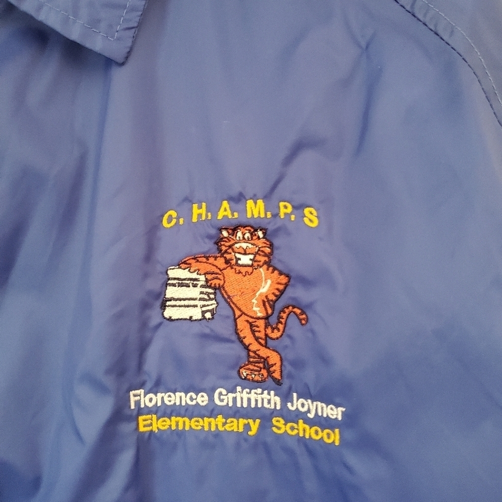 Vtg Florence Griffith Joyner X Cardinal Nylon Windbreaker Jacket Blue Men's XL